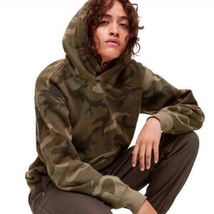 Aritzia TNA Green Camouflage Perfect Hoodie - Size M Great Condition